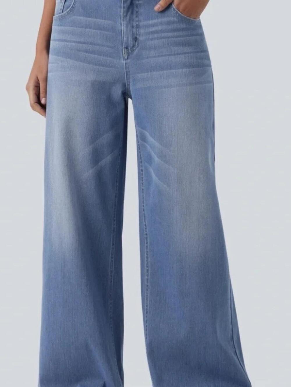 Halara Flex Mid-Rise wide Leg Blue Denim Jeans - Size S Regular EUC